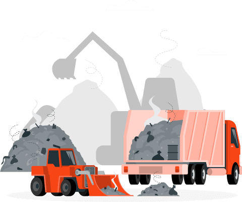 Construction waste services illustration